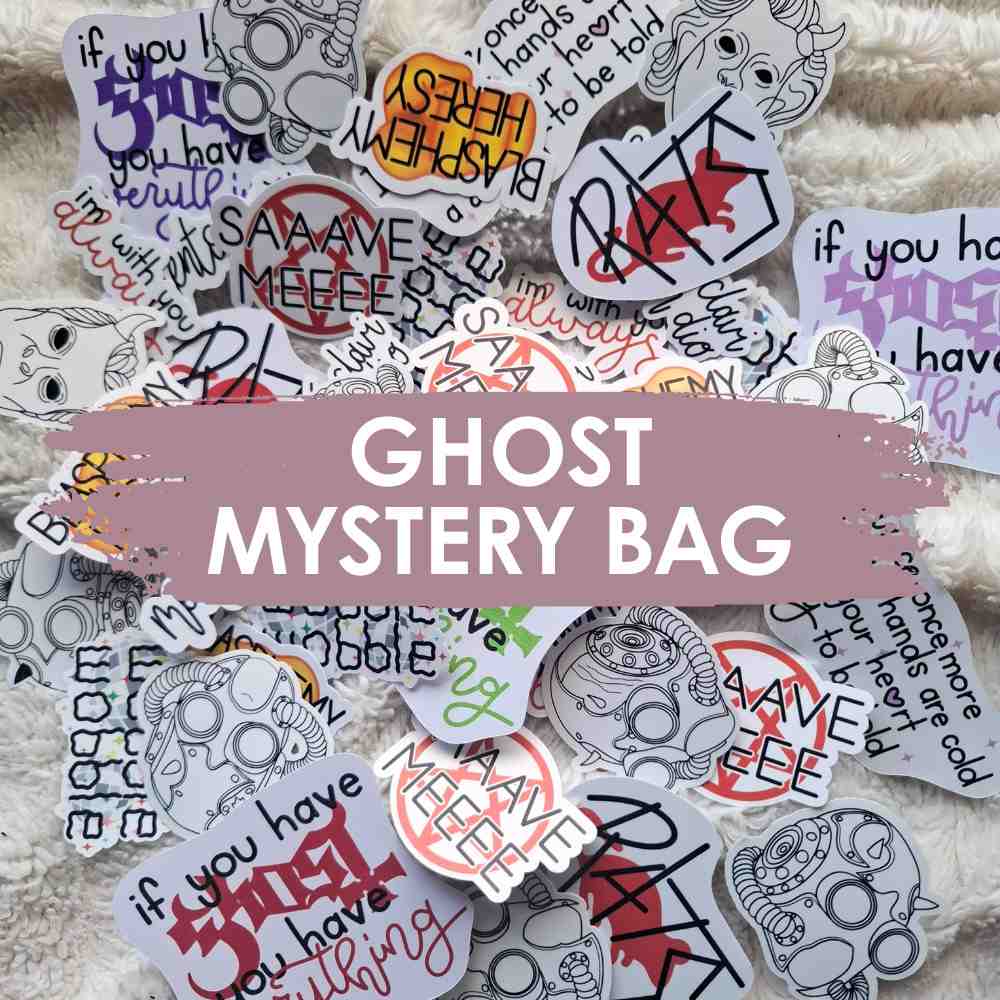 EvyHandmadeDesign Ghost - Sticker Mystery Pack Autocollant - Blanc